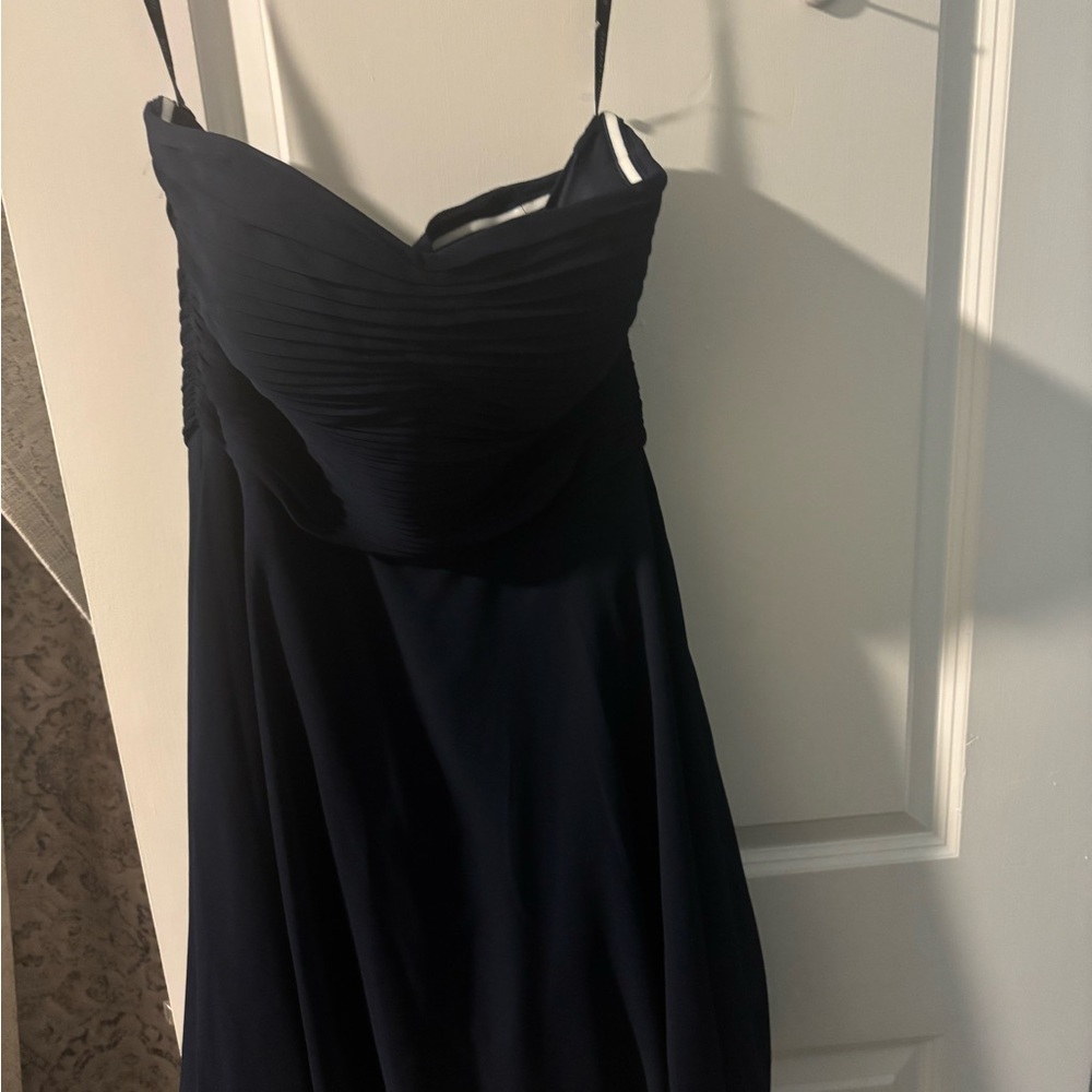 Bill Levkoff Navy Strapless Dress